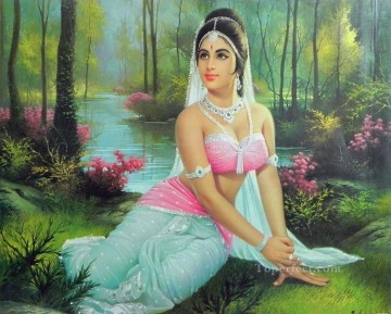 indio Painting - Shakuntala esperando a su amado rey indio